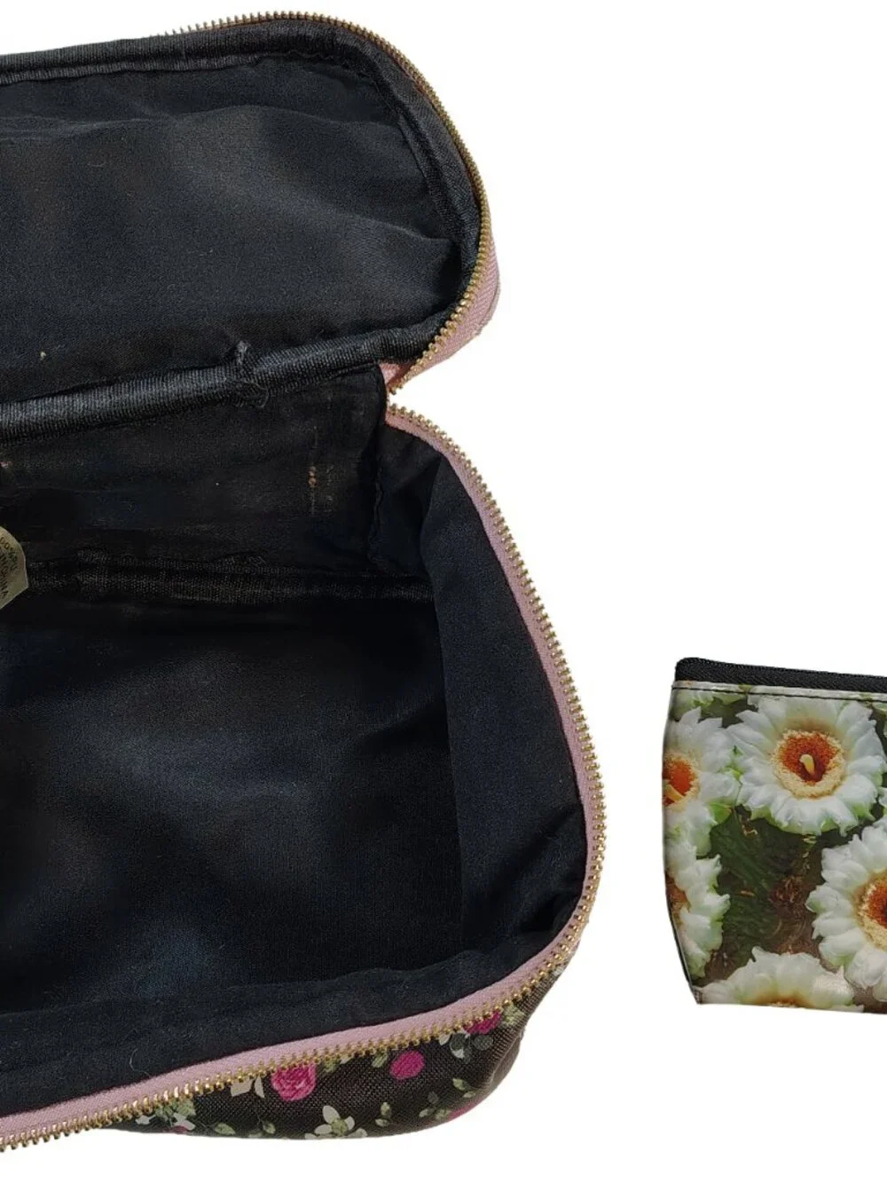 Women's Floral Themed Make-Up Bag Double Pack Bundle